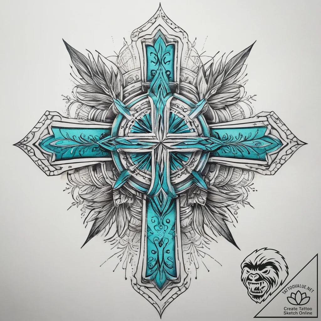 Tattoo sketch turquoise, tattoo drawing outli... - tattoo sketch (№1757881257_0, 14.09.2025 20:20) — tattoovalue.net