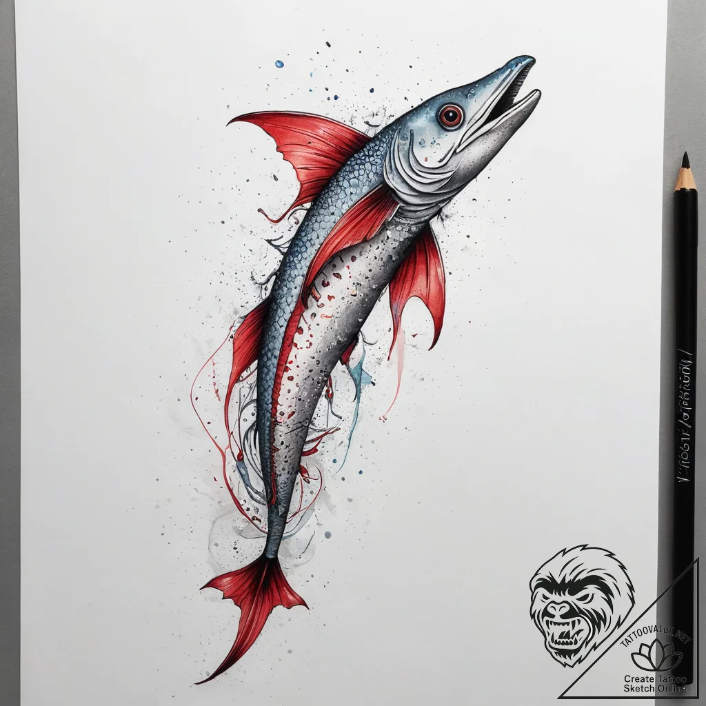 Tattoo sketch cornetfish, tattoo drawing outl... - tattoo sketch (№1757882053_0, 14.09.2025 20:34) — tattoovalue.net