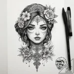 Tattoo sketch crochet a doll, ink illustratio… – tattoo sketch (№1757885034_0, 14.09.2025 21:23) — tattoovalue.net