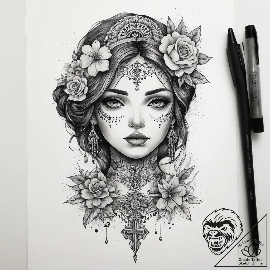 Tattoo sketch crochet a doll, ink illustratio... - tattoo sketch (№1757885034_0, 14.09.2025 21:23) — tattoovalue.net