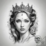 Tattoo sketch princess – tattoo sketch (№1757886413_0, 14.09.2025 21:46) — tattoovalue.net