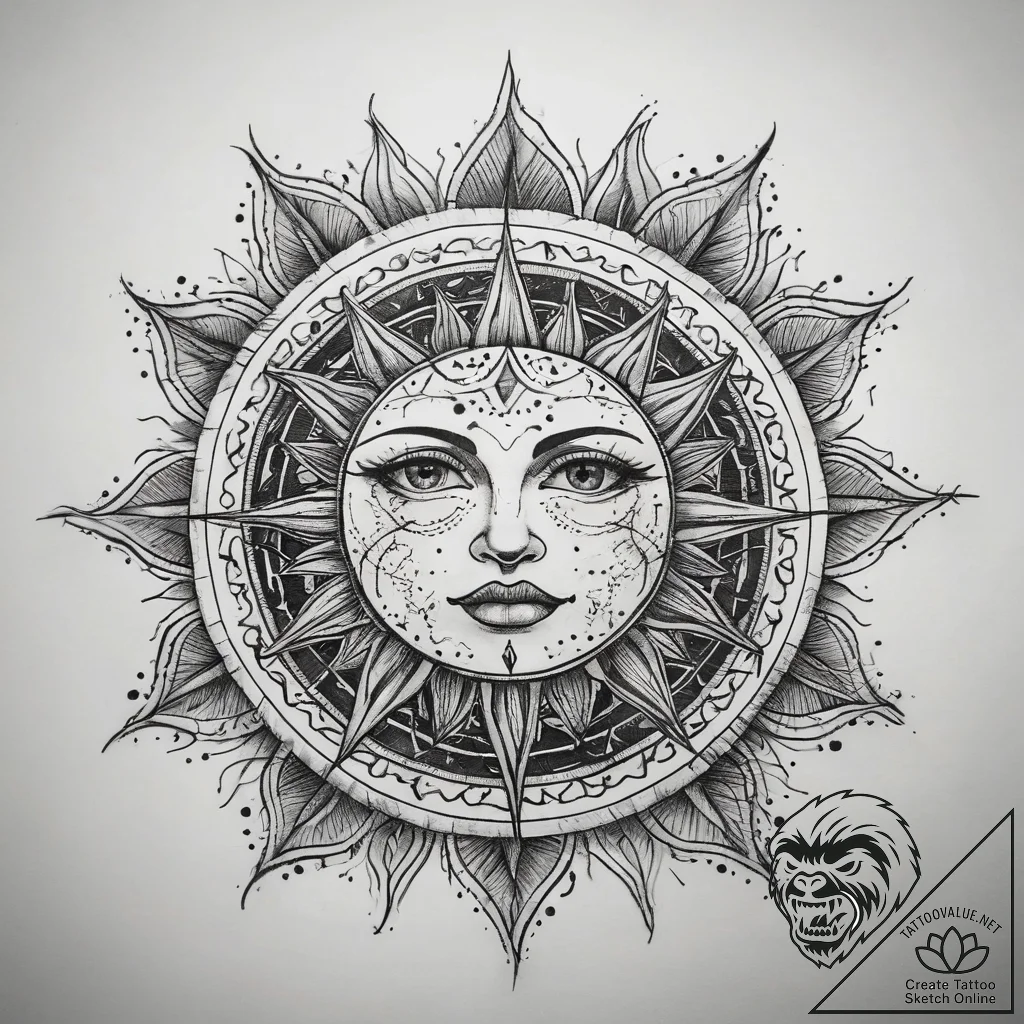Tattoo sketch sun tattoo, tattoo drawing outl... - tattoo sketch (№1757889366_0, 14.09.2025 22:36) — tattoovalue.net