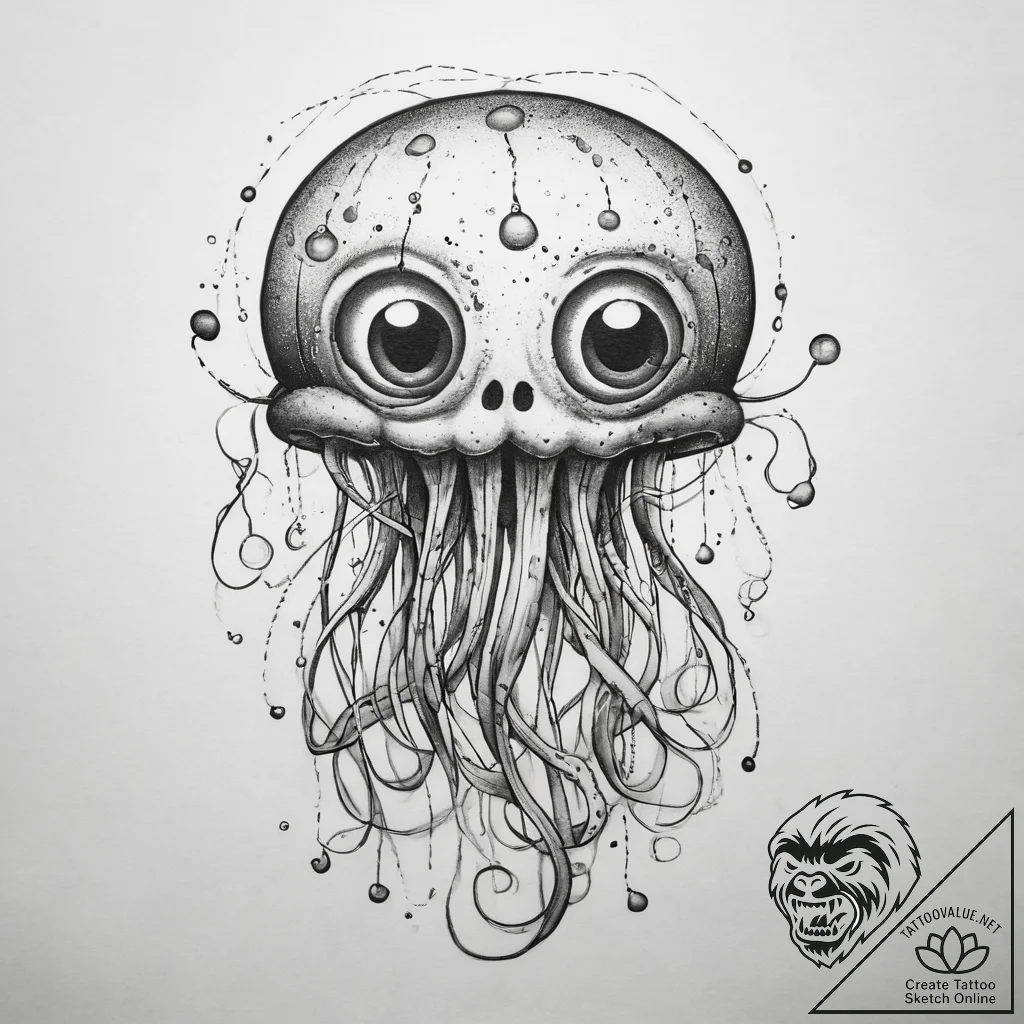 Tattoo sketch spongebob squarepants jellyfish... - tattoo sketch (№1757889570_0, 14.09.2025 22:39) — tattoovalue.net