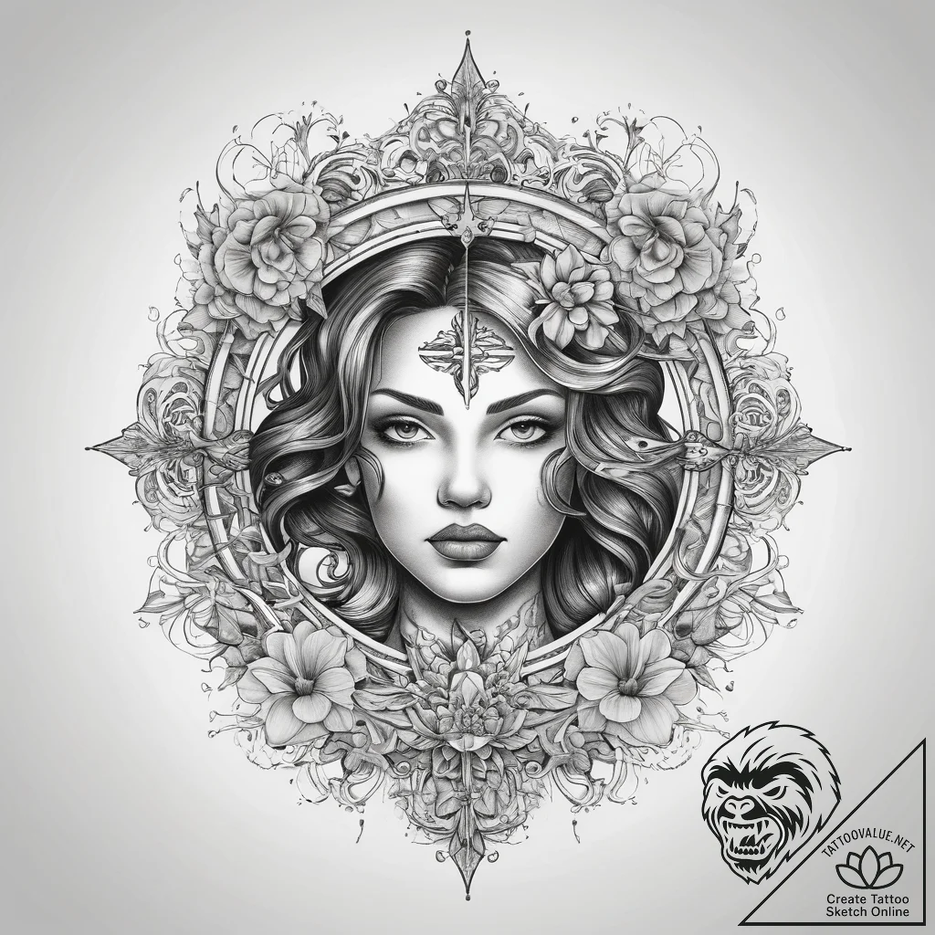 Tattoo sketch divine self, tattoo flash sheet... - tattoo sketch (№1757891159_0, 14.09.2025 23:05) — tattoovalue.net