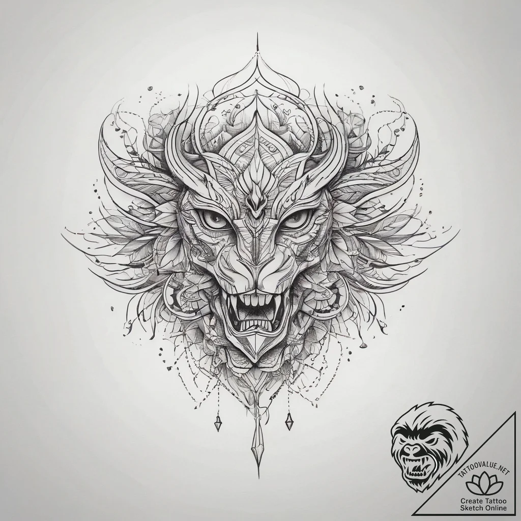 Tattoo sketch mind, concept art for tattoo, m... - tattoo sketch (№1757891363_0, 14.09.2025 23:09) — tattoovalue.net