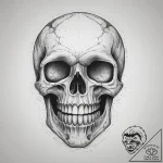 Tattoo sketch laughing skull, concept art for… – tattoo sketch (№1757892348_0, 14.09.2025 23:25) — tattoovalue.net