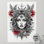 Tattoo sketch cosmic self, ink illustration f… – tattoo sketch (№1757892541_0, 14.09.2025 23:29) — tattoovalue.net