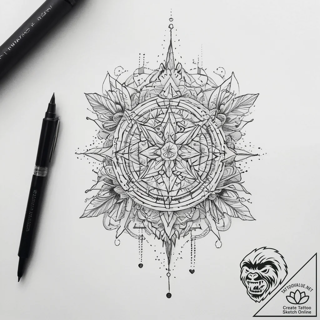 Tattoo sketch space, tattoo line art, fine li... - tattoo sketch (№1757894315_0, 14.09.2025 23:58) — tattoovalue.net