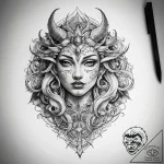 Tattoo sketch mythical tattoo – tattoo sketch (№1757899253_0, 15.09.2025 01:20) — tattoovalue.net