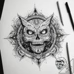 Tattoo sketch space, tattoo line art, on a cl… – tattoo sketch (№1757900047_0, 15.09.2025 01:34) — tattoovalue.net