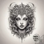 Tattoo sketch mystical entity, artistic tatto… – tattoo sketch (№1757900846_0, 15.09.2025 01:47) — tattoovalue.net