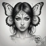 Tattoo sketch butterfly girl tattoo, ink illu… – tattoo sketch (№1757902812_0, 15.09.2025 02:20) — tattoovalue.net