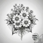 Tattoo sketch feverfew, ink illustration for… – tattoo sketch (№1757903592_0, 15.09.2025 02:33) — tattoovalue.net