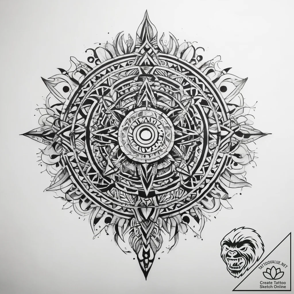 Tattoo sketch tribal абстрактный узор - tattoo sketch (№1757905562_0, 15.09.2025 03:06) — tattoovalue.net
