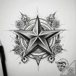 Tattoo sketch star with a tank, ink illustrat… – tattoo sketch (№1757905962_0, 15.09.2025 03:12) — tattoovalue.net