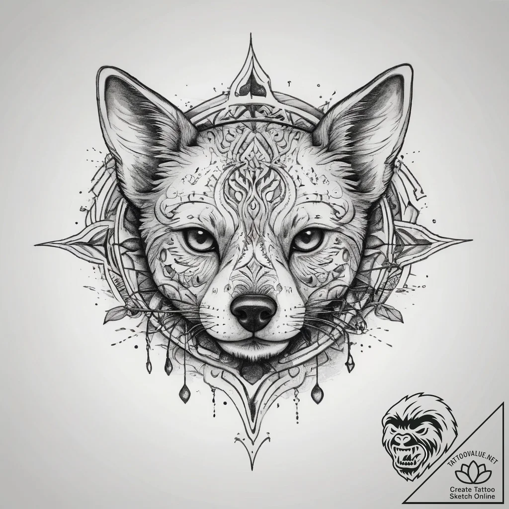 Tattoo sketch heartbeat with a pet, ink illus... - tattoo sketch (№1757906163_0, 15.09.2025 03:16) — tattoovalue.net
