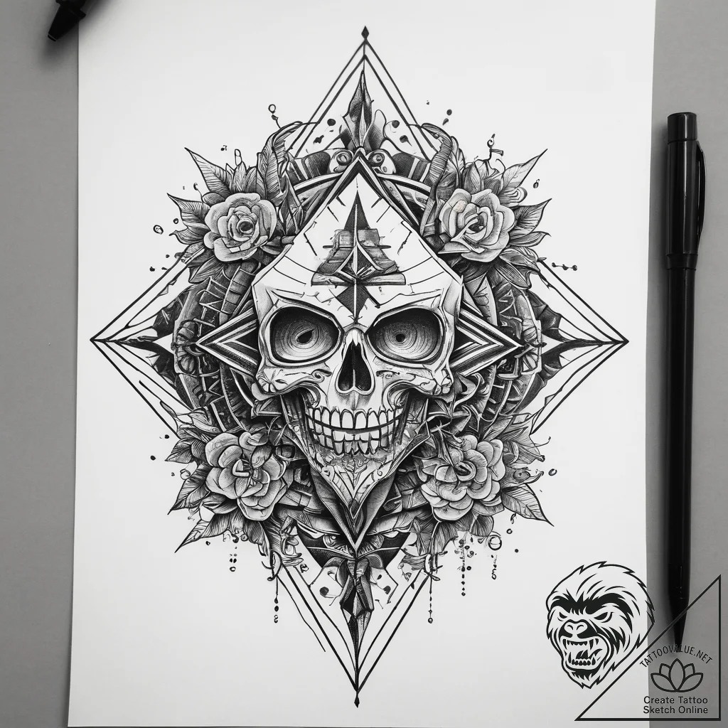 Tattoo sketch diamond, tattoo flash sheet des... - tattoo sketch (№1757906366_0, 15.09.2025 03:19) — tattoovalue.net