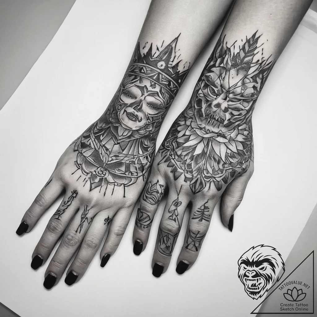Tattoo sketch hands with a pencil, artistic t... - tattoo sketch (№1757907746_0, 15.09.2025 03:42) — tattoovalue.net