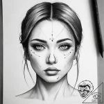 Tattoo sketch face, ink illustration for tatt… – tattoo sketch (№1757908142_0, 15.09.2025 03:49) — tattoovalue.net
