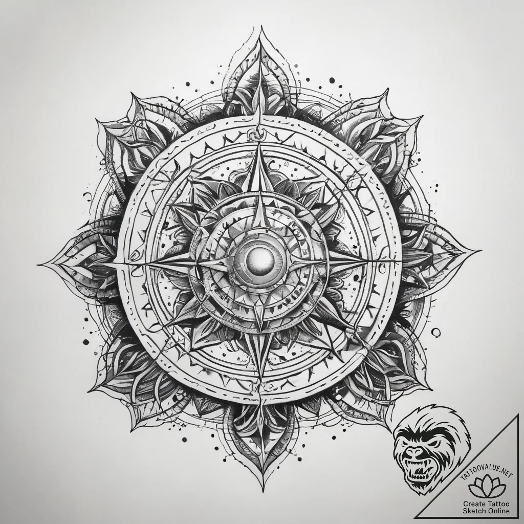 Tattoo sketch blessed universe - tattoo sketch (№1757908926_0, 15.09.2025 04:02) — tattoovalue.net