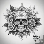 Tattoo sketch aster flower, artistic tattoo s… – tattoo sketch (№1757909124_0, 15.09.2025 04:05) — tattoovalue.net