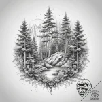 Tattoo sketch лес – tattoo sketch (№1757909326_0, 15.09.2025 04:08) — tattoovalue.net