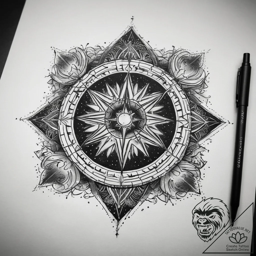 Tattoo sketch cosmic story, tattoo sketch des... - tattoo sketch (№1757909721_0, 15.09.2025 04:15) — tattoovalue.net