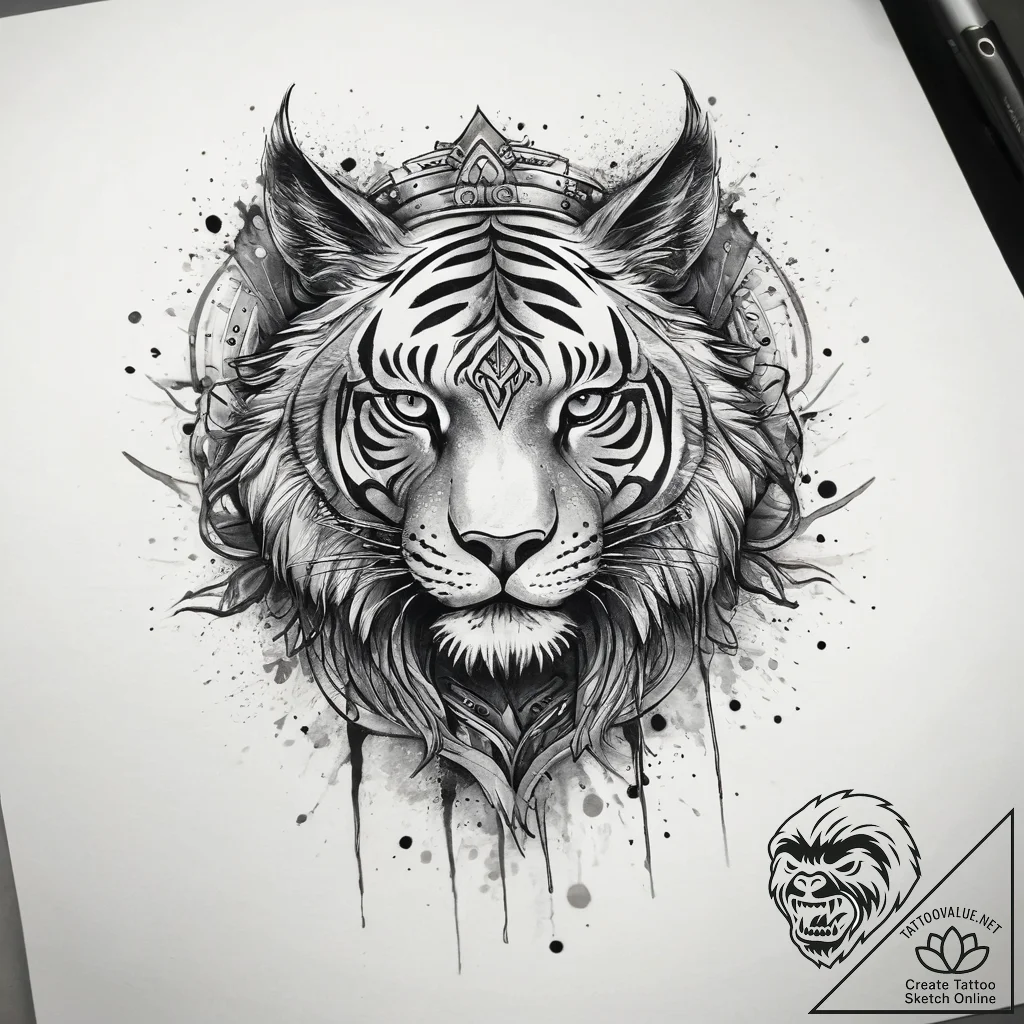 Tattoo sketch a symbolic event, ink illustrat... - tattoo sketch (№1757910906_0, 15.09.2025 04:35) — tattoovalue.net