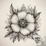 Tattoo sketch wedges with a flower, tattoo li… – tattoo sketch (№1757911101_0, 15.09.2025 04:38) — tattoovalue.net