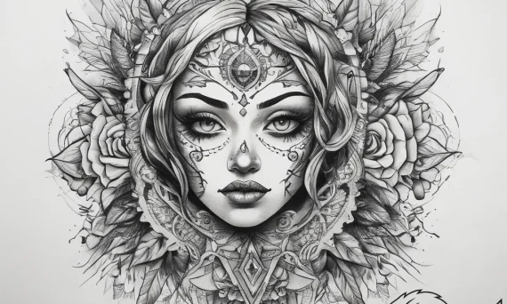 Tattoo sketch beige, tattoo flash sheet desig... - tattoo sketch (№1757911885_0, 15.09.2025 04:51) — tattoovalue.net