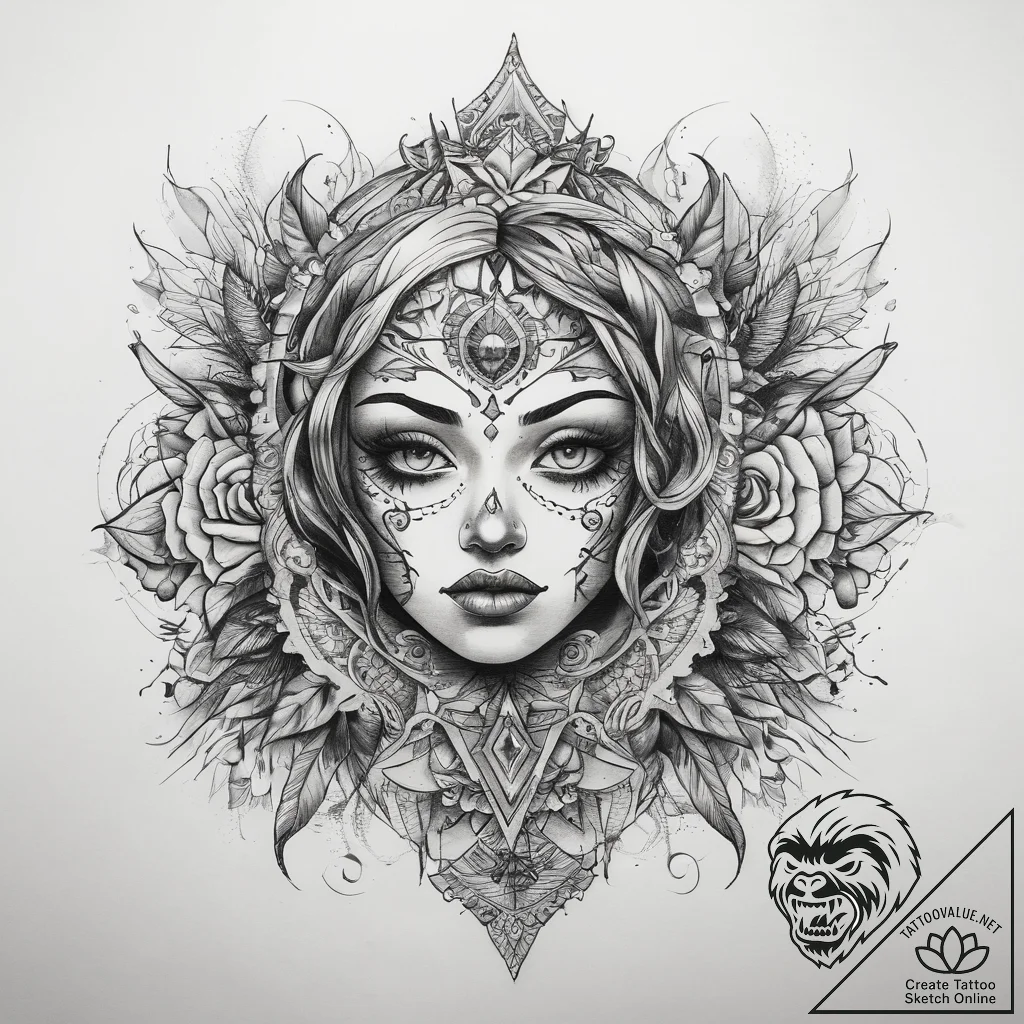 Tattoo sketch beige, tattoo flash sheet desig... - tattoo sketch (№1757911885_0, 15.09.2025 04:51) — tattoovalue.net