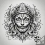 Tattoo sketch divine representation, ink illu… – tattoo sketch (№1757915227_0, 15.09.2025 05:47) — tattoovalue.net