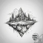Tattoo sketch floating island, concept art fo… – tattoo sketch (№1757917598_0, 15.09.2025 06:26) — tattoovalue.net