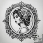 Tattoo sketch vintage mirror tattoo, concept… – tattoo sketch (№1757918602_0, 15.09.2025 06:43) — tattoovalue.net