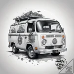 Tattoo sketch scooby-doo and the mystery mach… – tattoo sketch (№1757919984_0, 15.09.2025 07:06) — tattoovalue.net
