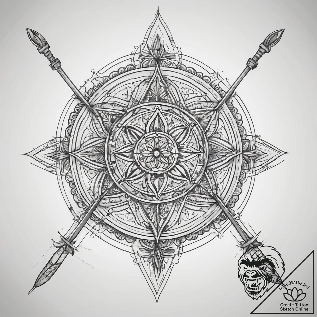Tattoo sketch skiing skis and poles, concept... - tattoo sketch (№1757922124_0, 15.09.2025 07:42) — tattoovalue.net