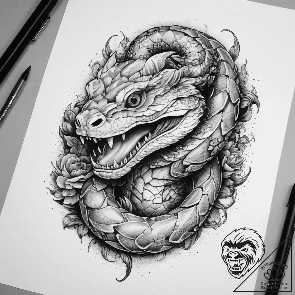 Tattoo sketch gaboon viper, tattoo drawing ou... - tattoo sketch (№1757922709_0, 15.09.2025 07:51) — tattoovalue.net