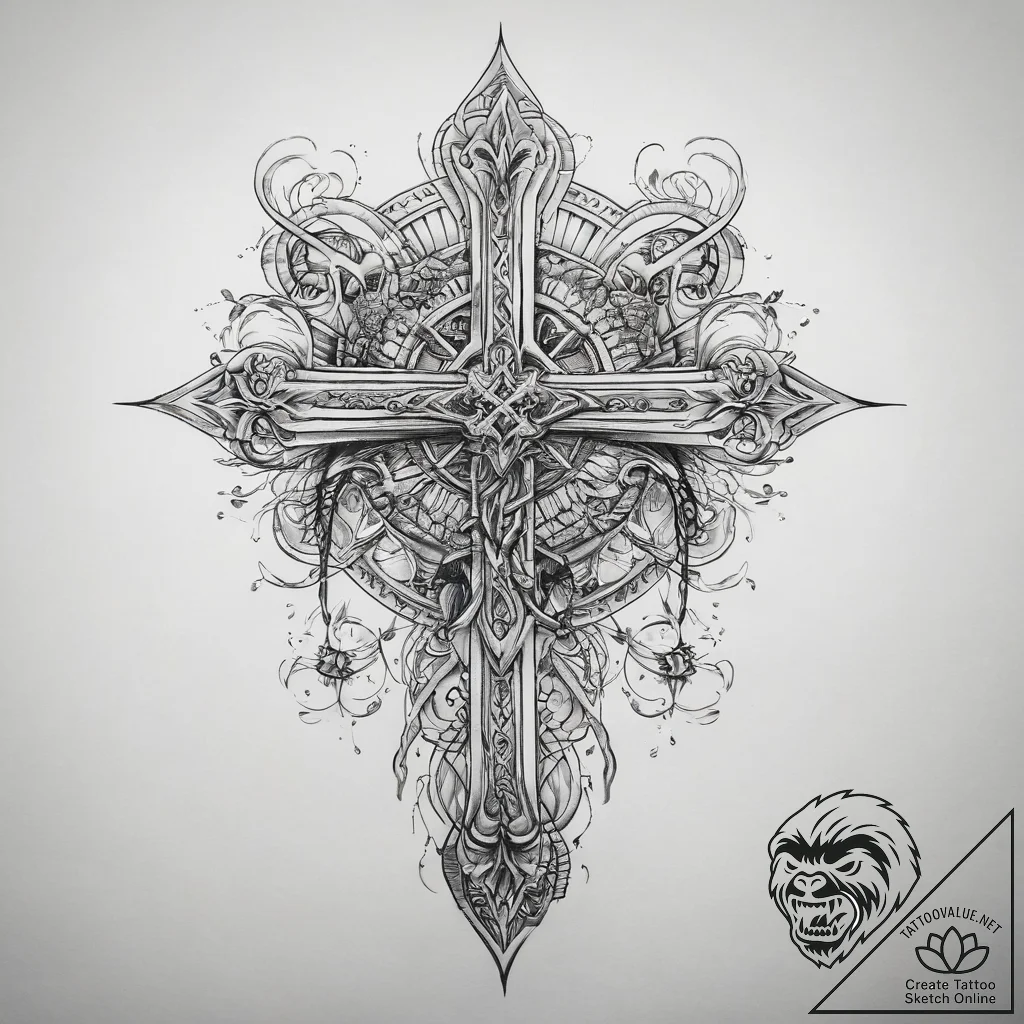 Tattoo sketch divine root, concept art for ta... - tattoo sketch (№1757923329_0, 15.09.2025 08:02) — tattoovalue.net