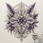 Tattoo sketch lavender flower, tattoo line ar… – tattoo sketch (№1757924140_0, 15.09.2025 08:15) — tattoovalue.net