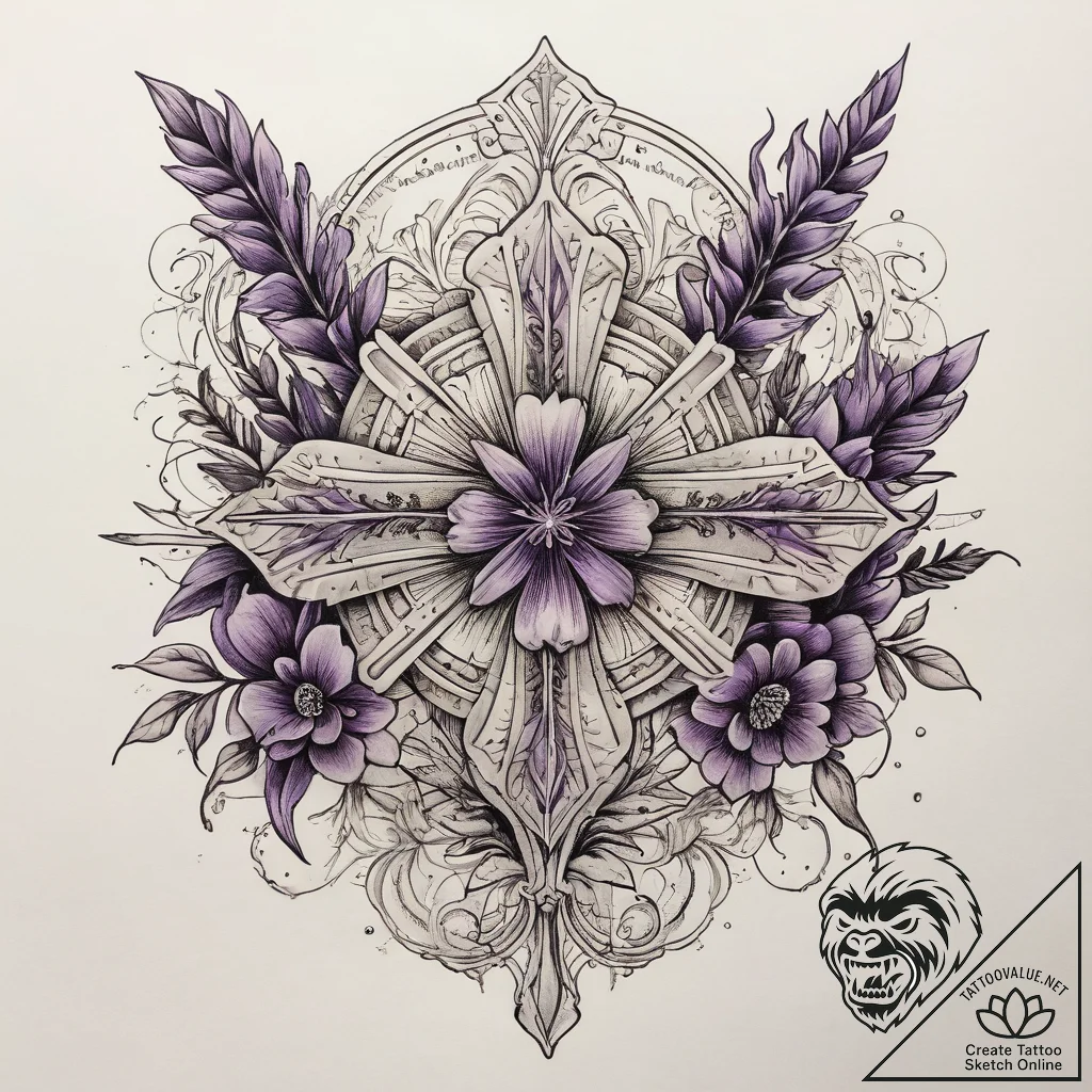 Tattoo sketch lavender flower, tattoo line ar... - tattoo sketch (№1757924140_0, 15.09.2025 08:15) — tattoovalue.net