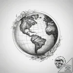 Tattoo sketch globe – tattoo sketch (№1757924637_0, 15.09.2025 08:23) — tattoovalue.net