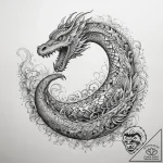 Tattoo sketch sea serpent wave, concept art f… – tattoo sketch (№1757926997_0, 15.09.2025 09:03) — tattoovalue.net