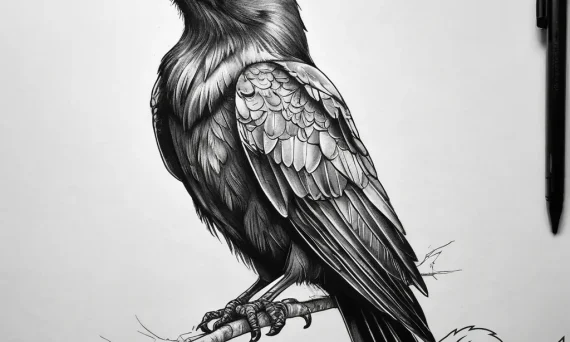 Tattoo sketch crow, concept art for tattoo, b... - tattoo sketch (№1757927195_0, 15.09.2025 09:06) — tattoovalue.net