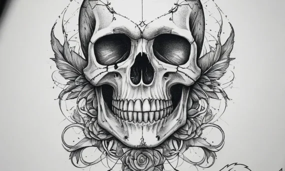 Tattoo sketch череп с костями, tattoo drawing... - tattoo sketch (№1757927393_0, 15.09.2025 09:09) — tattoovalue.net
