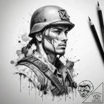 Tattoo sketch soldier with a knot, artistic t… – tattoo sketch (№1757927791_0, 15.09.2025 09:16) — tattoovalue.net