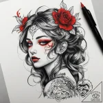 Tattoo sketch nymph tattoo, tattoo line art,… – tattoo sketch (№1757927985_0, 15.09.2025 09:19) — tattoovalue.net