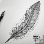 Tattoo sketch feather of ma’at with a scale,… – tattoo sketch (№1757928971_0, 15.09.2025 09:36) — tattoovalue.net