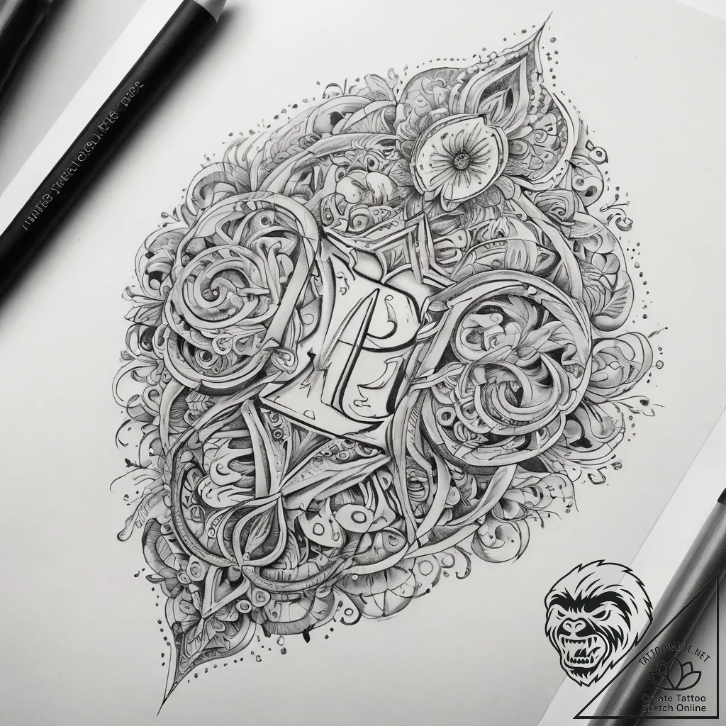 Tattoo sketch magical letter, tattoo drawing... - tattoo sketch (№1757929943_0, 15.09.2025 09:52) — tattoovalue.net
