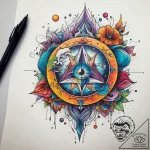 Tattoo sketch cosmic representation, artistic… – tattoo sketch (№1757930136_0, 15.09.2025 09:55) — tattoovalue.net