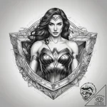 Tattoo sketch wonder woman shield, ink illust… – tattoo sketch (№1757940286_0, 15.09.2025 12:44) — tattoovalue.net